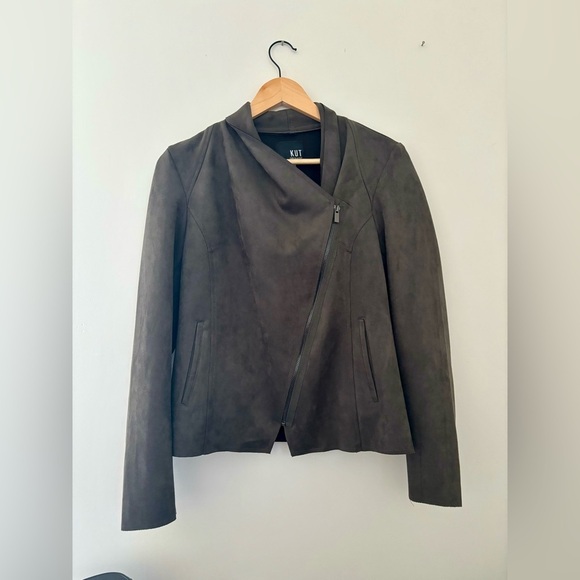 KUT FROM THE KLOTH | Faux suede motto jacket | M - Picture 1 of 7